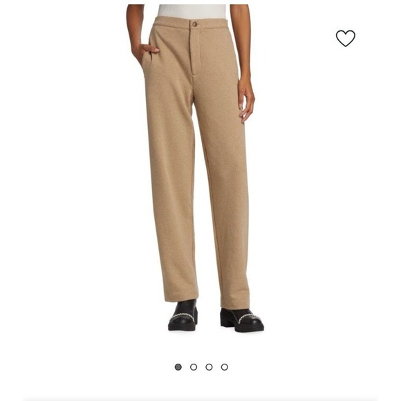 Vince Pants - Vince Women's Tan Polyester Pants Size M Classic Straight Leg Trousers 0052